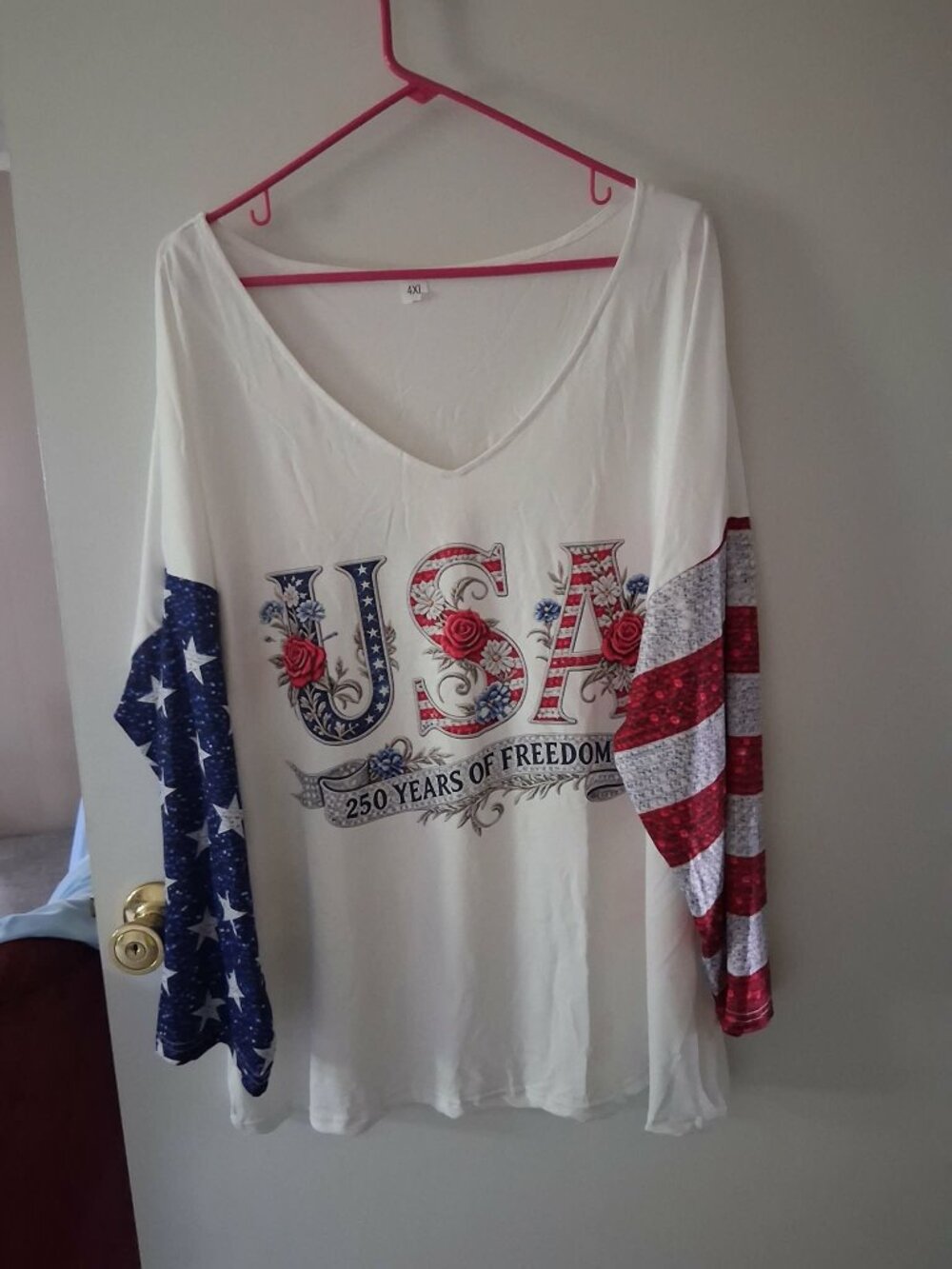 woman's 250 years of freedom top 4X NEW